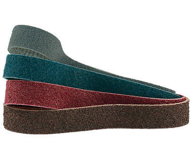 CSU 38532 Abrasive Surface Conditioning Fleece Belts - for use with PIPE-MAX Weld Seam Grinder and Gladius® Multifunctional Grinder - Exact belt size is 40mm x 780mm (1.5" x 30.7"). Red - Medium grit - 4 Belts per pack. Note: new quantity per pack.