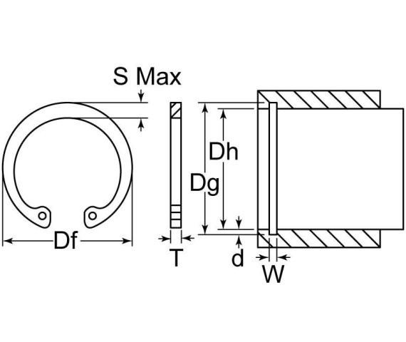 GLH DHO-028 Housing Snap Ring Internal 28mm