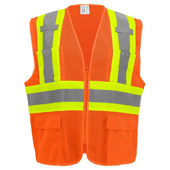 GLG GLO-0045M Surveyors Vest Hi-Vis Orange
