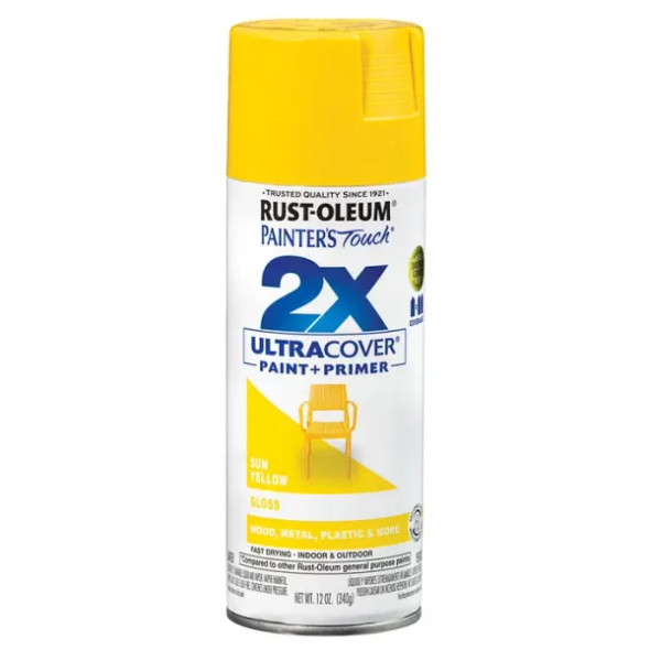 RUS 334046 Spray Paint Sun Yellow 12oz Can General Purpose