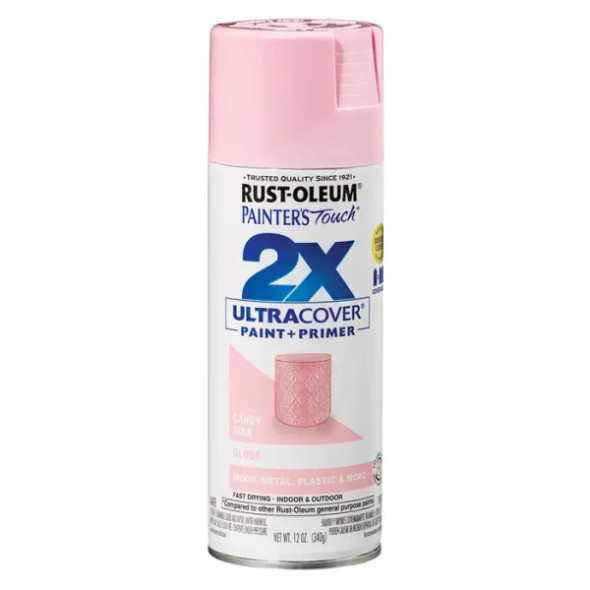 RUS 334028 Spray Paint Gloss Candy Pink 12oz Can
