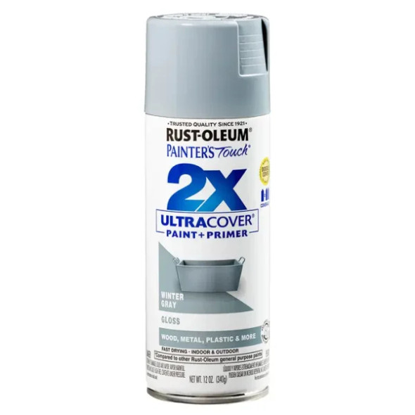 RUS 334049 Spray Paint Winter Grey 12oz Can