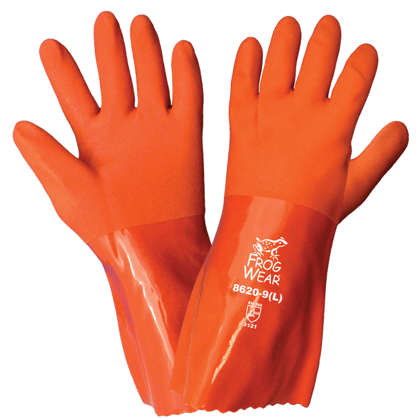 GLG 8620-9L 12 inch Orange Seamless Double Dipped PVC Gloves