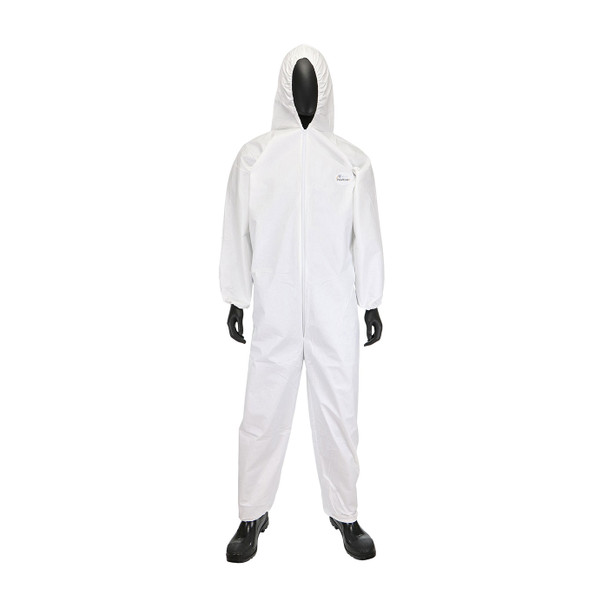 PIP 3606/L Disposable Coverall Water Resistant with Hood, Elastic Wrists & Ankles Microporous PosiWear BA