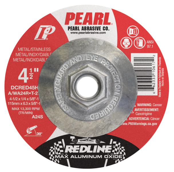 PRL DCRED45H Grinding Disc 4-1/2 x 1/4 x 5/8-11 Redline