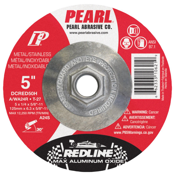 PRL DCRED50H Grinding Disc 5 x 1/4 x 5/8-11 Redline