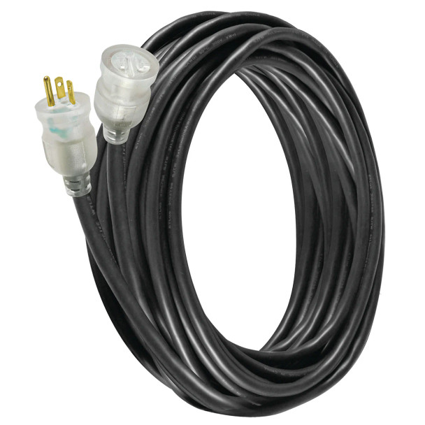VLT 05-00353 10/3 SJTW Black Extension Cord with Lighted End 100ft