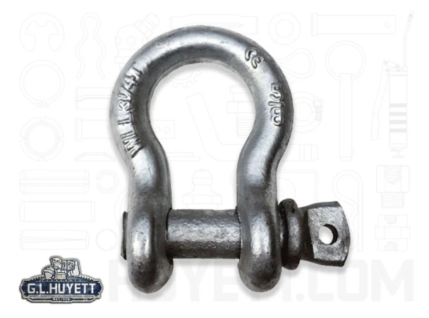 GLH SPG001 Anchor Shackle 1" 1045 Steel HDG Screw Pin 8.50Ton