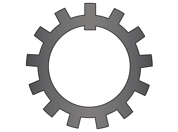 GLH MB-05 Lockwasher 42MM Outside Diameter; 25MM Inside Diameter; 1.3MM Thickness; 5MM Tang Width; No Reversing Tang