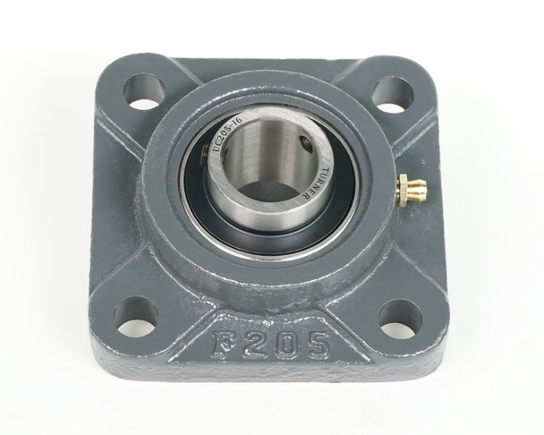 TRN UCF210-32 Flange Bearing 4 Bolt Square 2" Bore; 6.2" Bolt Circle; 4-3/8" Bolt Spacing; 1 Piece Solid; Set Screw Mount; Cast Iron; Ball Bearing; 2.032" Length Thru Bore; Relubricatable; Contact Seal