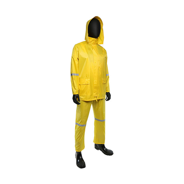 PIP 4338/L Yellow 3-Piece PVC Polyester Rain Suit