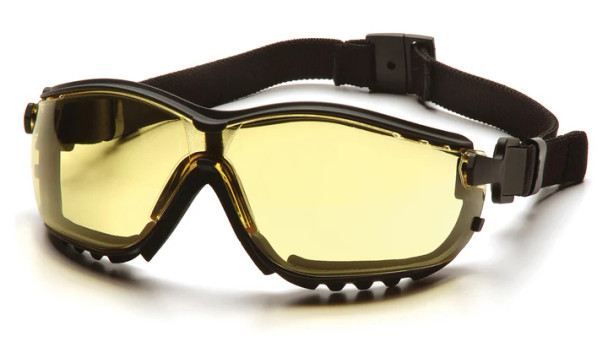 Amber H2X Anti-Fog Lens with Black Strap/Temples PYR V2G