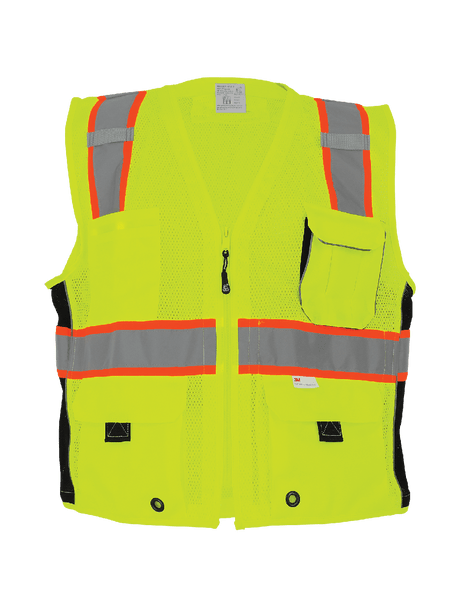 GLG GLO-079-S Premium High-Visibility Mesh Polyester Surveyors Safety Vest