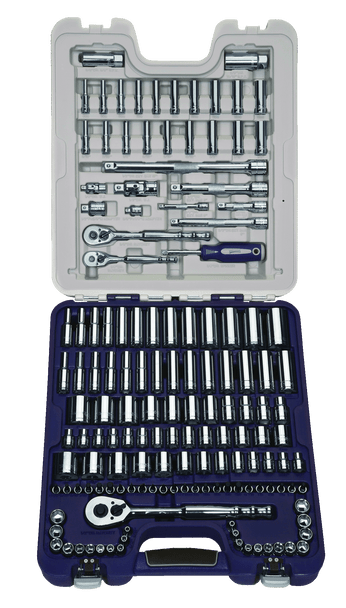 1/4, 3/8, 1/2 Drive Socket Set, 6 & 12 Point, SAE & Metric, Rugged Case System, 146 Pieces WMS 50614B