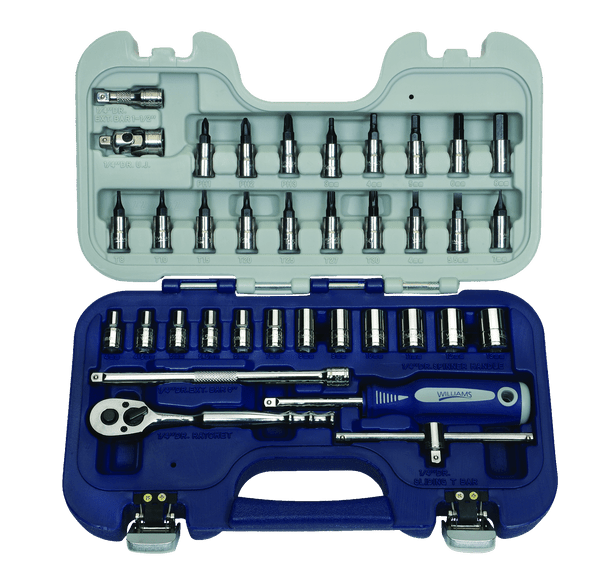 WMS 50604B Socket Set 1/4" Drive 6 Point Metric 36 Piece W/Rugged Case