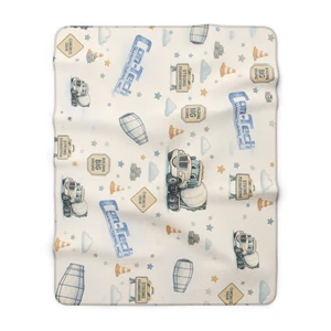 Concrete Mixer Trucks Sherpa Fleece Blanket - Blue