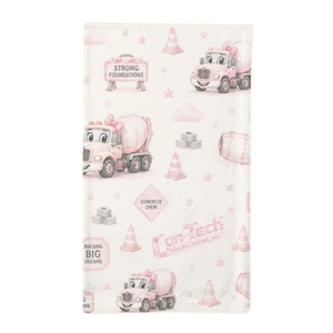 Concrete Mixer Truck Minky Sleeping Bag - Pink
