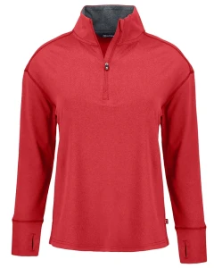Cutter & Buck Forge Recycled Four-Way Stretch Womens Quarter Zip Pullover-PTP
