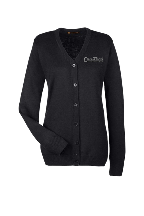 CTM Women's Pilbloc V-Neck Button Cardigan Sweater