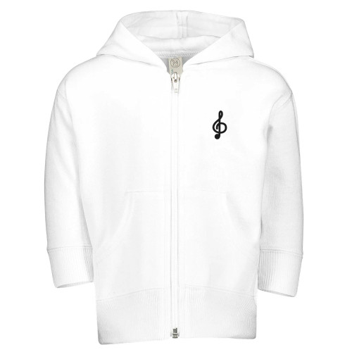 Kids Little Treble Zip Fleece Hoodie | Rabbit Skins 3446 White