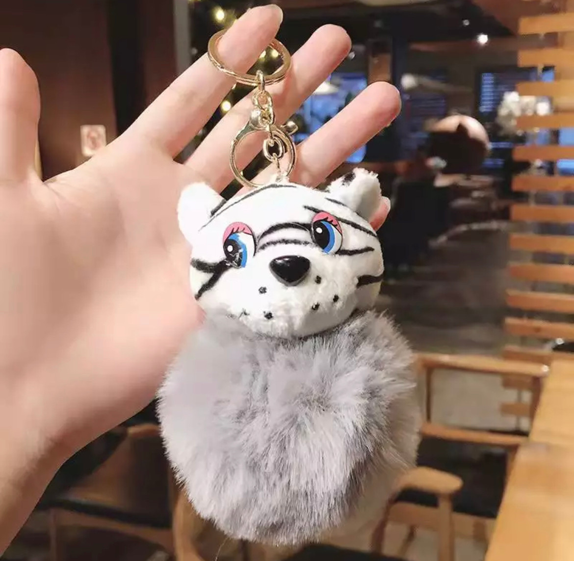tiger plush keychain