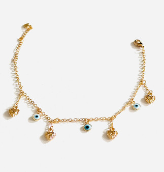 18k gold platted Evil Eye Protector Anklet