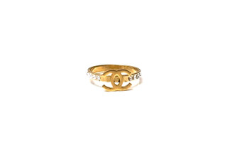 Gold plated Stainless Steel with shiny CZ finger ring