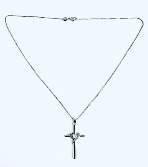 Simple and Elegant Sterling Silver Cross pendant Necklace
