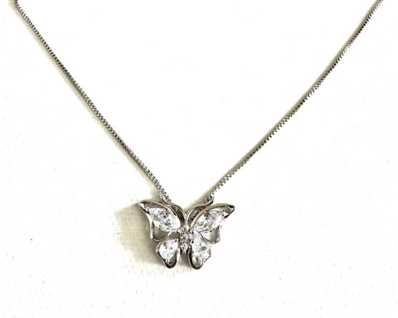 Butterfly pendant Sterling slver Necklace