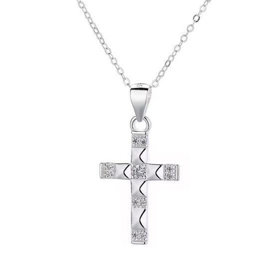 Sterling Silver Simple and Elegant Cross Pendant Necklace
