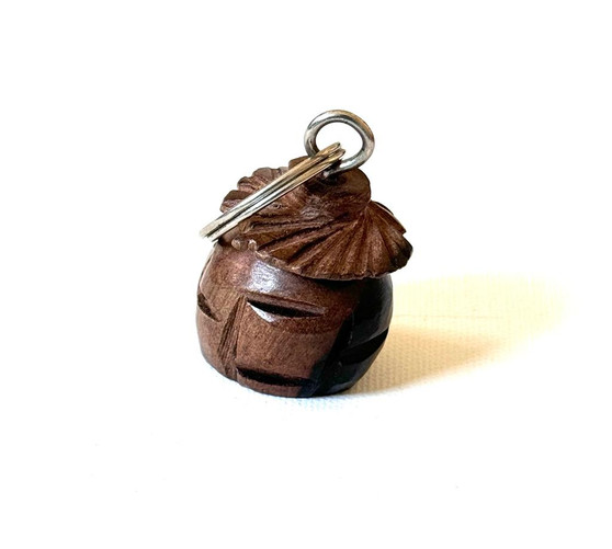 Wooden pot keychain