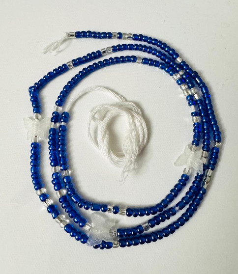 Sapphire Flutter" waist bead