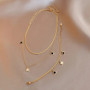 14k Gold Plated Titanium Steel Star Shell Necklace and Bracelet Set