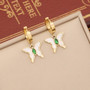 New and Hot 18k Yellow Gold Plated Stainless Steel Butterfly Pearl Tassel Necklace OR Earrings