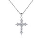 Dazzling Cross Sterling Silver and Zircon Pendant Necklace