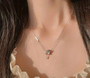 Sterling Silver + Zirconia Heartstone Pendant Necklace