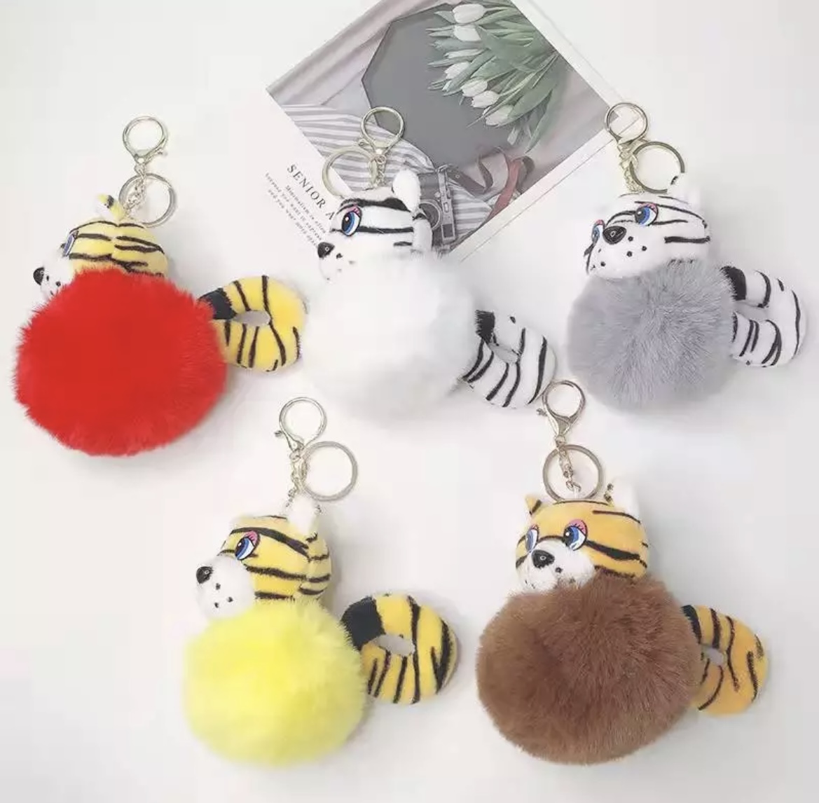 Plush Tiger or Bear Keychain or Backpack Charm – clemsonframeshop