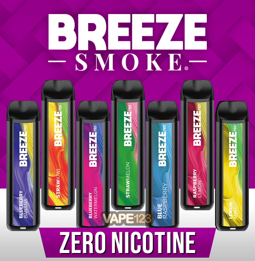 BREEZE SMOKE PRO ZERO NICOTINE 6ML 2000 PUFFS VAPE DEVICE