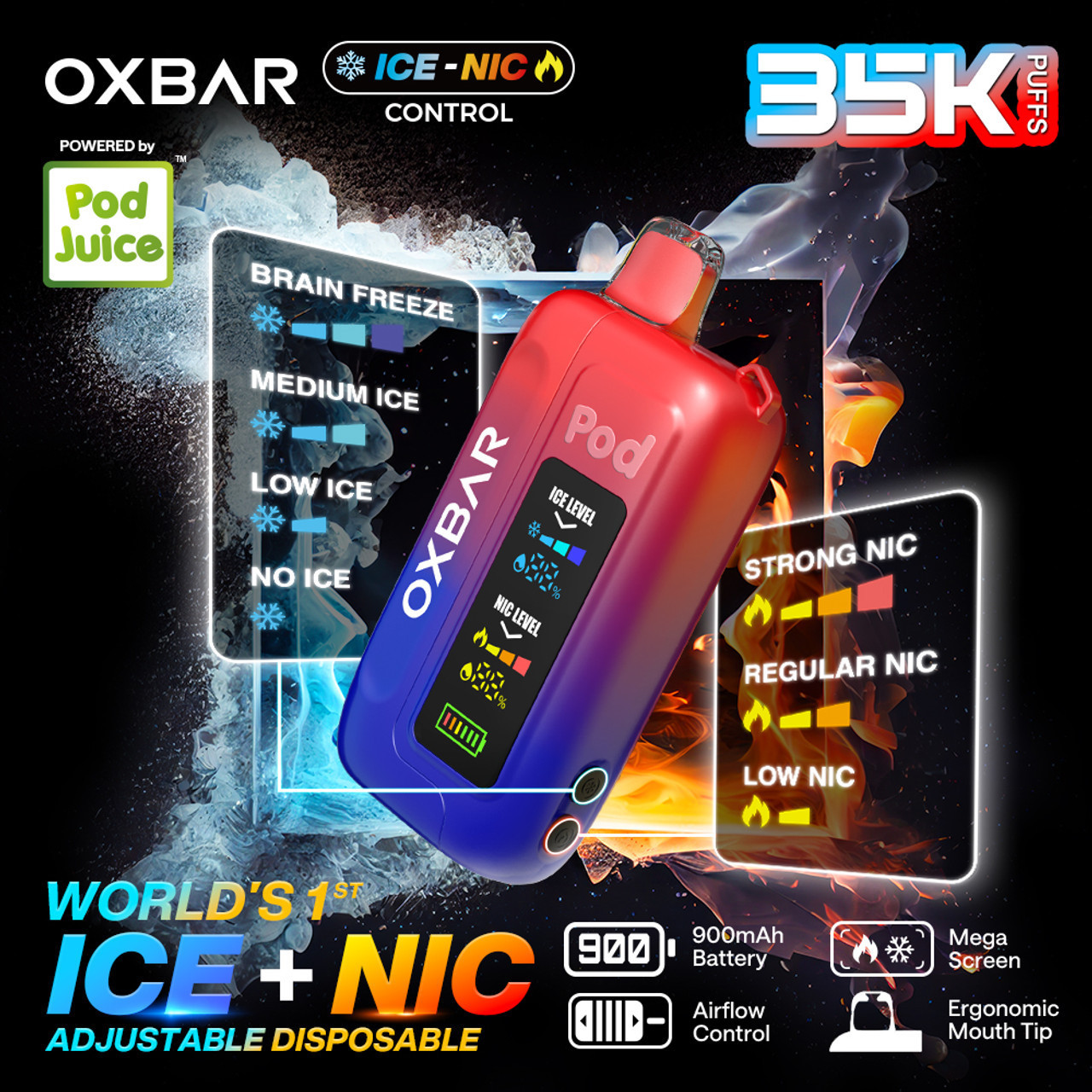 POD JUICE X OXBAR 35,000 PUFFS DEVICE