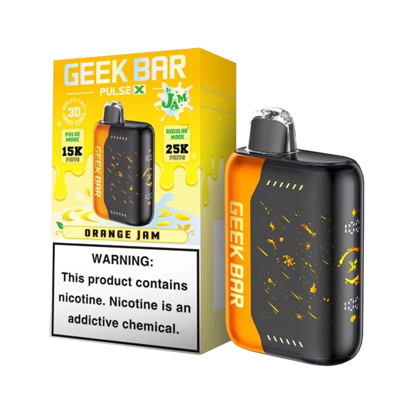 GEEK BAR PULSE X 5% NIC 25,000 PUFFS VAPE **ORANGE JAM - JAM EDITION**