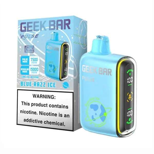 GEEK BAR PULSE 5% NIC 15000 PUFFS VAPE **BLUE RAZZ ICE**