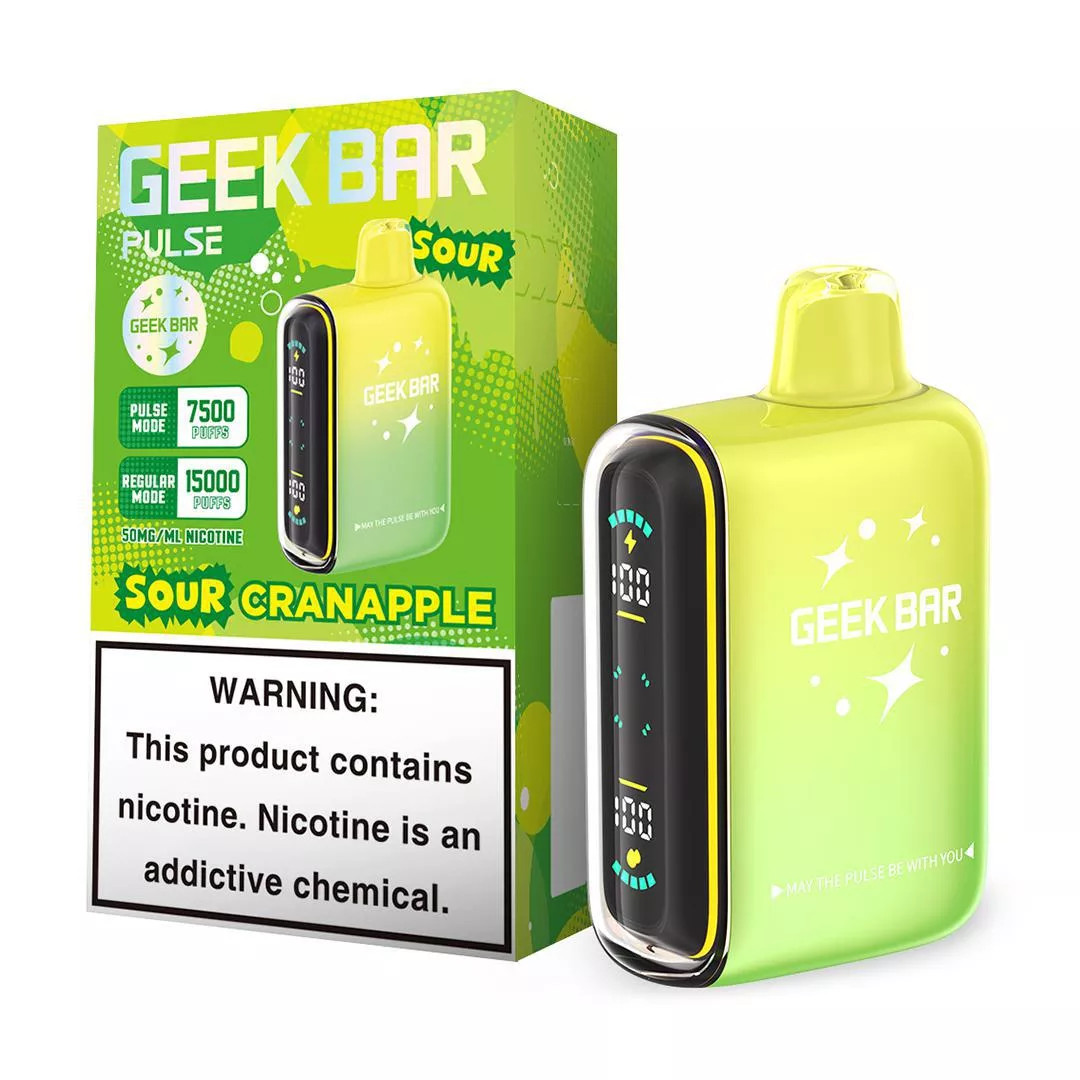GEEK BAR PULSE 5% NIC 15000 PUFFS VAPE **SOUR CRANAPPLE - SOUR EDITION**