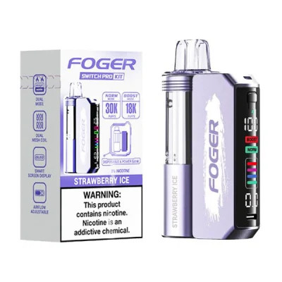 FOGER SWITCH PRO KIT 30,000 PUFFS VAPE **STRAWBERRY ICE**