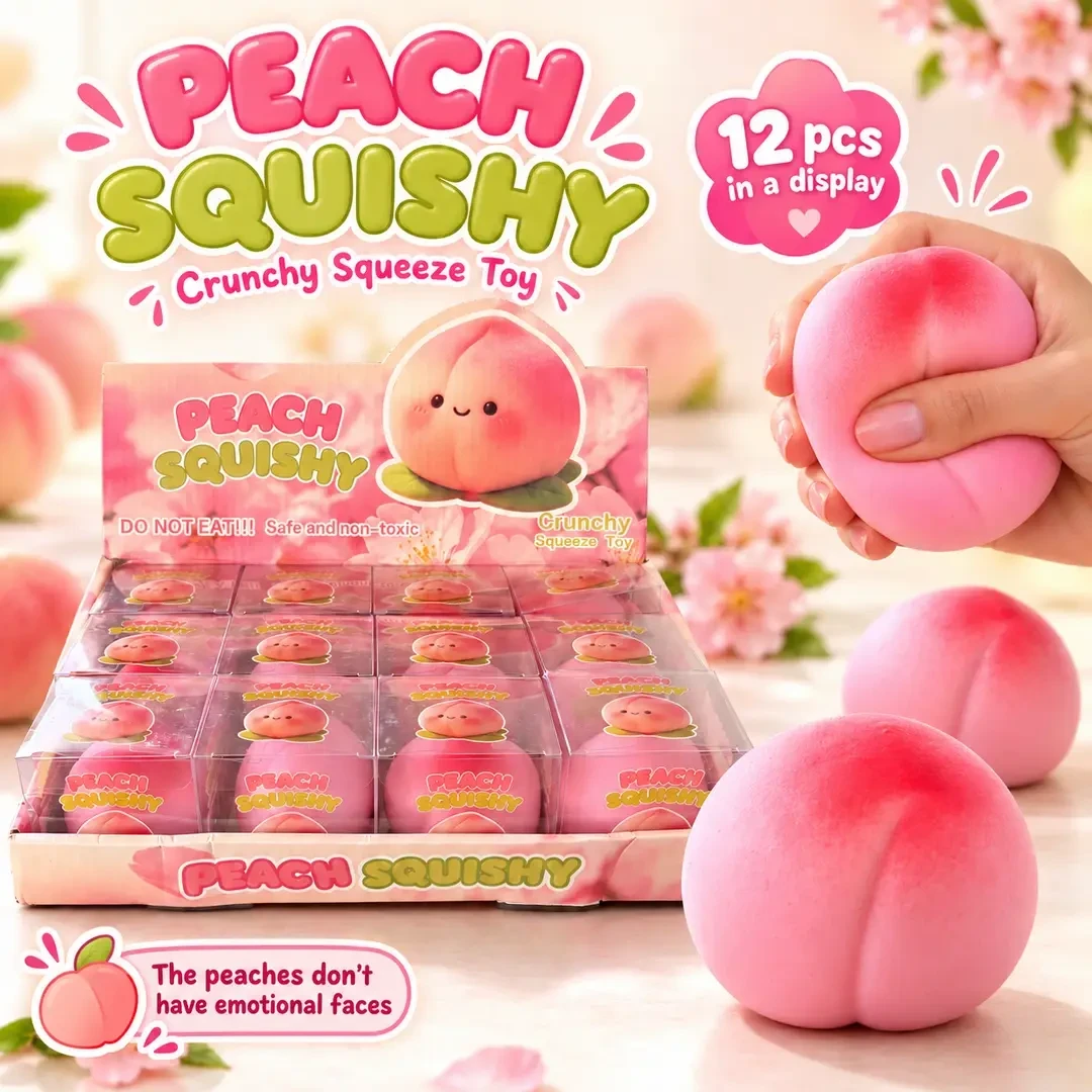 PEACH SQUEEZE SQUISH TOY