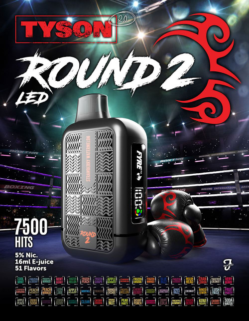TYSON 2.0 ROUND 2 7500 PUFFS VAPE DEVICE