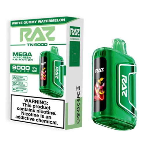 RAZ TN9000 WHITE GUMMY WATERMELON 9000 PUFFS VAPE