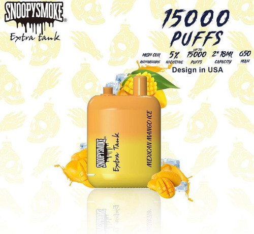 SNOOPY SMOKE MEXICAN MANGO ICE 15K PUFFS VAPE