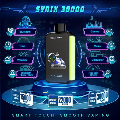 HELLO SYNIX 30,000 PUFFS 28ML SMART DISPOSABLE VAPE