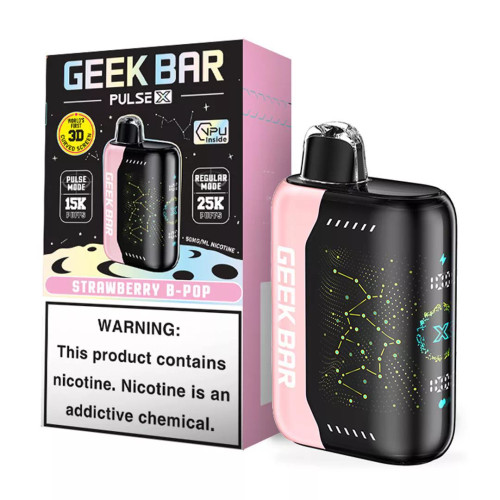 GEEK BAR PULSE X 5% NIC 25,000 PUFFS VAPE - STRAWBERRY B-POP