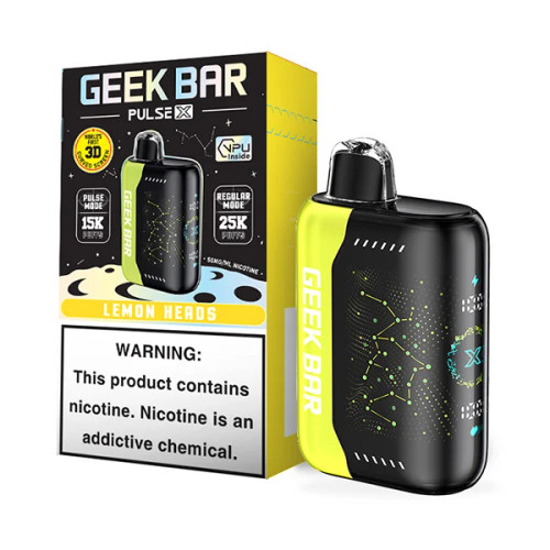 GEEK BAR PULSE X 5% NIC 25,000 PUFFS VAPE - LEMON HEADS